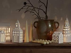 Kähler Urbania lysthus kirketårn i 20 cm højde i hvid